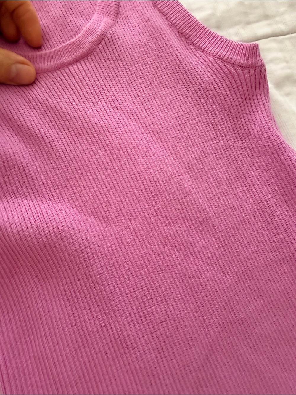 Mango Bright Pink Ribbed Tank - Picture 3 of 3